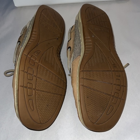 Sperry Top Sider Songfish leather woman’s lace up loafers sz 7 M linen oat - Picture 7 of 10